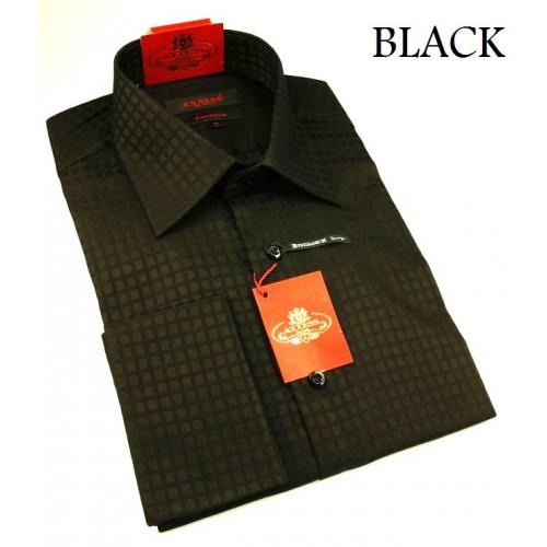 Axxess Black 100% Cotton Dress Shirt